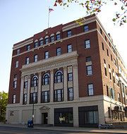 Courthouse building from side view